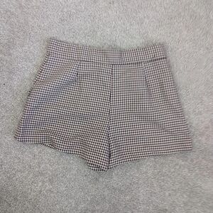 Zara Women brown Houndstooth High Waisted Dressy Shorts Size S NWOT